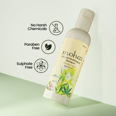 Moha Shikakai & Bhringraj Shampoo | Anti Hair Fall Shampoo with Hemp Seed Oil | 200 ml